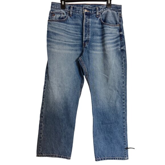 Etica Josie High Rise Cropped Jeans Size 32 Canyon NWT $126 Button Fly - Picture 3 of 13